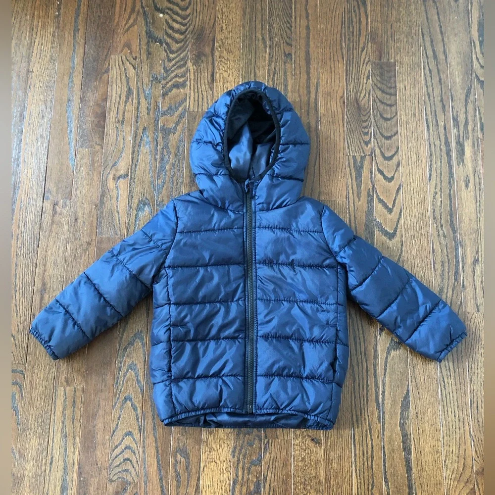 The Children’s Place Boys 5T Navy Blue Hooded Full-Zipper Puffer Jacket w/Pocket